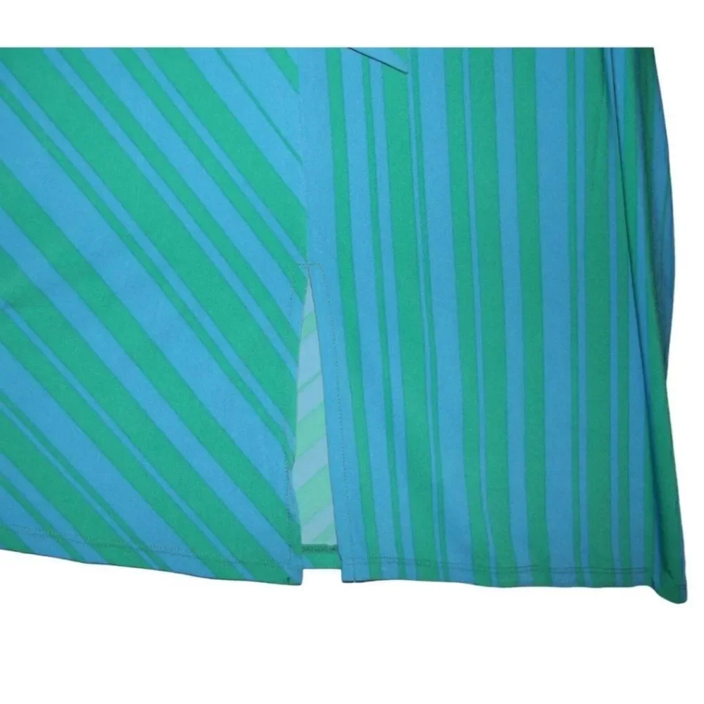 IMAN L striped skirt, belted assymetrical